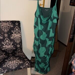 Ava & Viv Teal Camouflage Maxi Dress